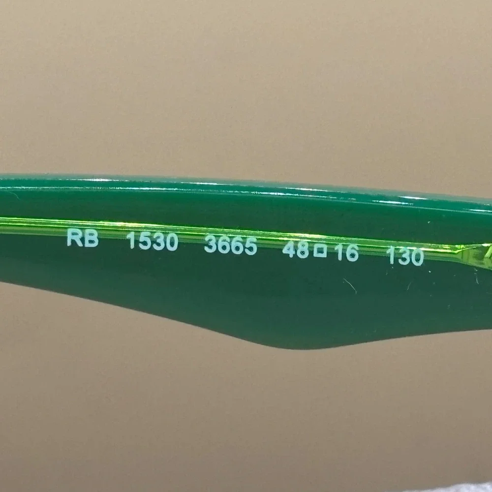 Ray-Ban RB1530 3665 Eyeglasses Tortoise Neon Green Rectangular Frames 48-16-130